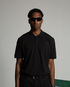 Paolo Snap-Button Polo in Meteorite Black
